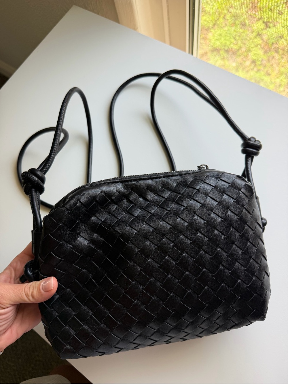 Black Woven Crossbody Bag